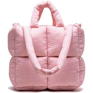 MAKMAN Winter Soft Quilted Shoulder Bag,Large Puffer Tote Bag,Shoulder Bag Ladies Handbag,Women Large Quilted Puffer Tote Bag (Color : Pink)