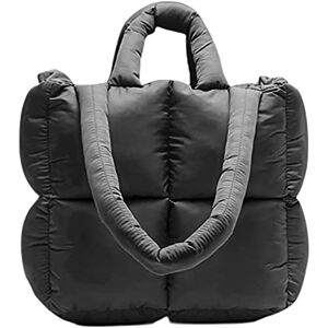 MAKMAN Winter Soft Quilted Shoulder Bag,Large Puffer Tote Bag,Shoulder Bag Ladies Handbag,Women Large Quilted Puffer Tote Bag (Color : Black)