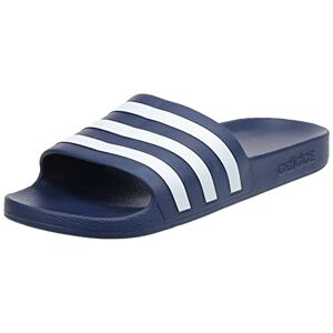 DBF11 adidas Sandalias unisex Adilette Aqua Slides para adulto, Azul oscuro/Blanco/Azul oscuro, 8 Women/7 Men