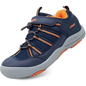 i78 Rainbow Low Top Niños Niñas Niños Niños Niños Niños Niños Niños Transpirables Al Aire Libre Senderismo Zapatillas antideslizantes de goma Running Trail Walking Casual Zapatillas, Azul Naranja, 17.5 MX Niño pequeño