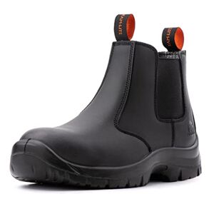 B095T1FQ3S_CA NARF KAM-LITE Botas de trabajo para hombres, botas de seguridad, zapatos de cuero aceitado a prueba de agua, zapatos de trabajo transpirables y ligeros., Negro, 7.5 US