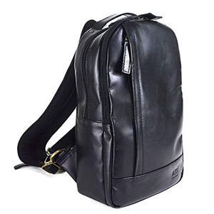 Crossbody BackPack  AG LEATHER 100% Piel Versátil Backpack bandolera (Negro)
