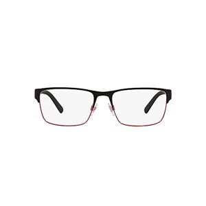PH1175 Polo Ralph Lauren  Marcos rectangulares para anteojos graduadas para hombre, Llantas rojas mate/barra negra/lente de demostración, 54 mm