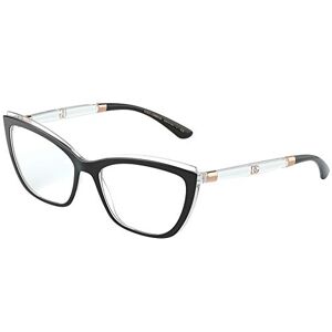 8056597230469 Dolce & Gabbana DG 5054-675 anteojos de vidrio negro con lente de demostración, 56 mm, Negro sobre vidrio, 56/17/145