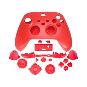 Full Matte Replacement Housing Shell set Case w/Buttons fit for Xbox Series X/S, Repair parts of Side Rails Front Back Plate Cover for Xbox Series X S Controller (Red)