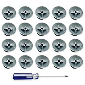 Pack 20 for Xbox360 Controller Thumbsticks JoyStick Caps Grey Replacement, Compatible with for Xbox 360 Wireless & Wired Controllers, DIY Extra Non-Slip Analog Thumb Stick Covers + Repair Tool