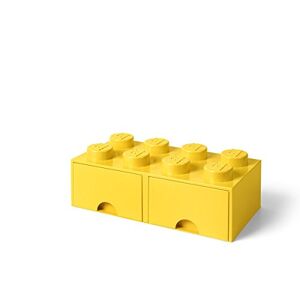 Lego Cajón Doble de Almacenamiento Organizador de Juguetes Brick 8 Knobs Color Amarillo