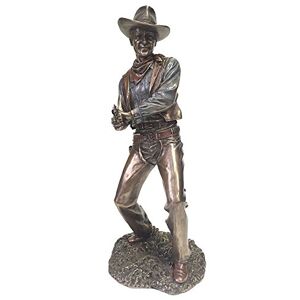 WU Cowboy Firing Pistol Statue Sculpture