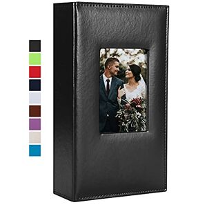 Vienrose Álbum de fotos para 600 fotos de 10 x 15 cm, funda de piel, capacidad extragrande para bodas, aniversarios, día festivo de bebé, Black 300 Pockets, 300 Pockets