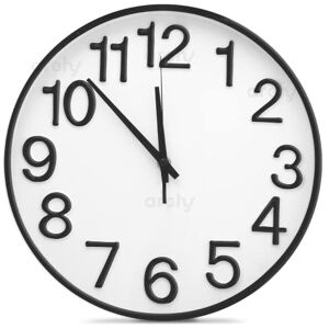 Archy Reloj de Pared Silencioso Redondo Grande Análogo 30 Cm Números Grandes para la Sala Cocina Comedor Casa Oficina Resistente Estilo Clásico Decoración (Blanco) (31509)