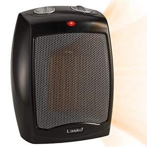Lasko Calentador cerámico CD09250 con termostato ajustable para sobremesa o debajo del escritorio, negro