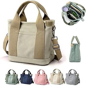 MEONFY Large Capacity Multi-Pocket Handbag, Canvas Tote Bags For Women, Crossbody Bag, Women Shoulder Handbag, Handle Satchel, Fashion Handbag Waterproof Canvas Design (Khaki)