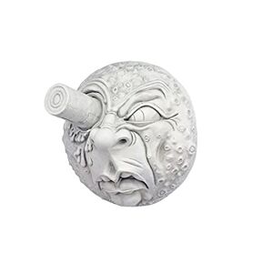 Design Toscano EU1094 Escultura de pared de viaje a la luna, piedra antigua, 8 pulgadas de diámetro x 5 pulgadas de alto