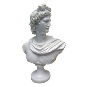 Design Toscano PD72520 Apollo Belvedere 350 – 325 BC de mármol, Resina escultural Busto, Color Blanco