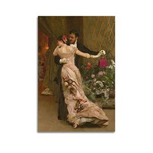 BLZ Conrad Kiesel Póster de pintura de pareja bailando tango, póster clásico en lona para habitación, póster estético e impresiones sobre lona, póster artístico de pared para habitación, 16 x 24 pulgadas (40 x 60 cm)