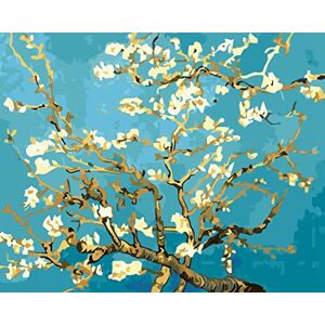 GRENHUE Pintura por Numeros Flor De Durazno De Van Gogh Lienzos para Pintar con Numeros con Pinceles y Pintura Acrílica,DIY Paint by Numbers para Adultos, Niños de Regalo Creativo,40 x 50 Cm