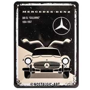 ART Cartel de estaño retro Mercedes-Benz 300 SL – Idea de regalo para accesorios de coche, placa de metal, diseño vintage para decoración de pared, 5.9 x 7.9 pulgadas