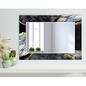 My Photostation.com Espejo de vidrio templado de 20 x 27.5 pulgadas (vertical), espejo de pared grande, espejo de comedor, espejo de pared biselado único, espejo irregular, espejo de mármol gris, espejo de baño