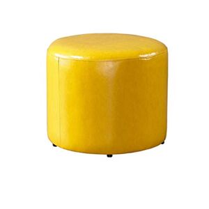 FMOPQ Footstool Footrest Round Foot Stool Leather Footstool Soft Sponge Simple Modern Adult Shoes Stools Home Bar Sofa Bench Furinture Footrest (Color : E) (H)