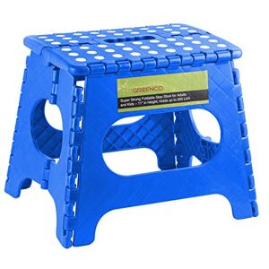 Greenco GRC0050E Super Strong Foldable Step Stool for Adults and Kids, 11", Blue