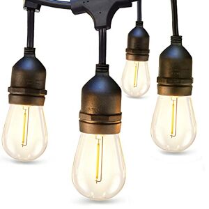 addlon Serie de luces LED para exteriores, de 7 m, con focos Edison regulables de 2 W clásicos y cadena resistente a la intemperie de grado comercial, con certificación ETL, luces decorativas