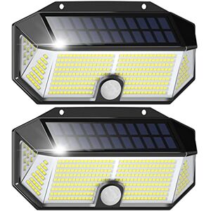 Otdair 310 LED Solar Lights Outdoor, Solar Motion Lights with 3 Lighting Modes, IP65 Waterproof Solar Security Light Solar Wall Light for Garden, Yard, Patio, Garage, Pathway 2Pack