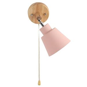 Fupei Lámpara de Pared Rosa, Lámpara de Pared de Cabecera Macaron con Pantalla Rosa de Material Plástico para Sala de Estar