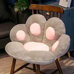 JOSON Cojín de felpa con patas de gato, cómodo cojín para silla, sofá, suave, decoración del hogar, suelo cálido (gris)