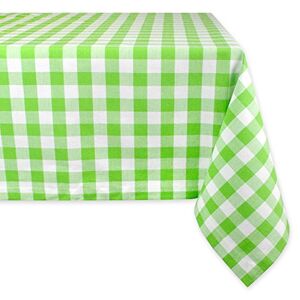 DII 100% Cotton, Machine Washable, Dinner, Summer & Picnic Tablecloth 60 x 84, Green Apple Check, Seats 6 to 8 People