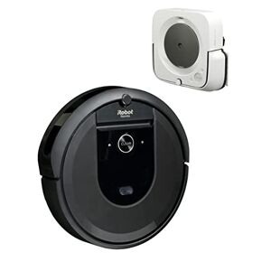 iRobot , Paquete de Aspiradora Roomba® i7+, Color: Negro, con Trapeador Braava Jet® m6 con Conexión Wi-Fi®, Color: Blanco. Robots Aspiradora y Trapeador Inteligente