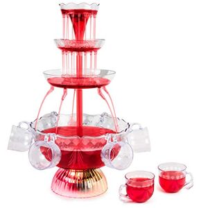 Nostalgia LPF230 3-Tier Party Fountain with LED Lighted Base, 1.5 Gallon 8 Cup, Clear