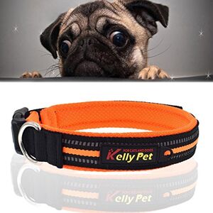 CVBF Collar de Perro Mascotas Perros de poliéster Transpirable Reflectantes Collar de Mascotas tracción del Correo del Plomo, Tamaño: L, 2.5 * 47 * 54cm (Negro) (Color : Orange)