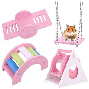 Penscoreko Hamster Toys Rainbow Bridge Rocking Swing Boredom Breaker Toy DIY Hamster Cage Accessories