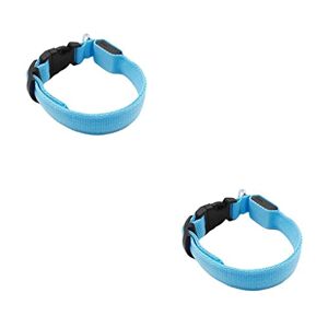 SUWIAKLALL 2 Set di Collar para Mascotas LED Collares Anti-perdida para Mascotas Accesorios de Seguridad Azul L