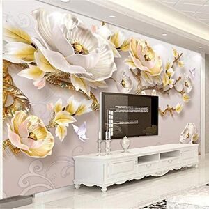 LHGBGBLN Papel tapiz mural para sala de estar 3D relieve tridimensional flor de peonía fondo de sofá pegatinas de pared papel tapiz de dormitorio decoración de arte de pared