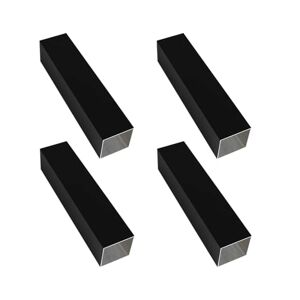 Kwweeoo Tubos cuadrados de aluminio negro, 4 unidades, 15 mm x 15 mm x 550 mm de grosor de pared de 1 mm, 4 unidades de tubos cuadrados de aluminio de 0.5 cm x 0.5 x 2.7 pulgadas (aprox.)