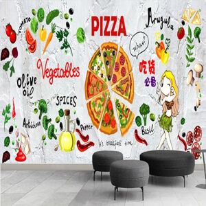 AWMTART Póster de pared autoadhesivo para restaurante, bistec, pizza, hamburguesas, papel pintado grande 3D para decoración de pared, imagen impresa