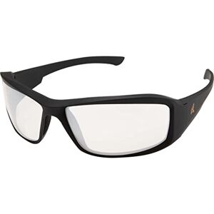 Garmin Brazeau anteojos de seguridad, lentes polarizadas, antideslizantes, resistentes a impactos y arañazos, 99.9% protección UV, clasificación ANSI Z87 (negro, escudo de vapor transparente)