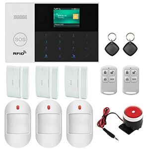 KEEPWORD WiFi IP GSM GPRS sistema de alarma de seguridad inteligente para el hogar y la oficina, control de aplicación, teclado táctil, compatible con Amazon Alexa Google Home