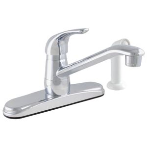 LDR INDUSTRIES LDR 952 12325CP Exquisite Kitchen Faucet, Single Handle, With White Spray, Lifetime Plastic, Chrome Finish