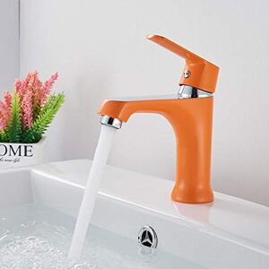 Gnailur Faucets de lavabo Ducha Cuenca Grane Grúa Sola Manejo One Orificio Baño Mezclador Faucet Cascada Toque-Cromo naranja