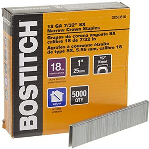 Bostitch SX50351G 1-by-7/32-Inch 18-Gauge Narrow Crown Finish Staple, 5000-Per Box