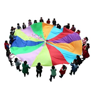 CXKJP Paracaídas Arcoiris Juegos for niños de jardín de Infantes, Juguetes de paracaídas de arcoíris, Promover el paracaídas de Tienda de Juego de cooperación de Equipo amistoso con asa ( Size : 4m/13.12ft