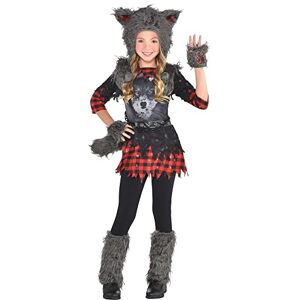 amscan Juego de disfraz de lobo para niños, talla XL (14-16), 1 juego, ideal para Halloween y fiestas temáticas