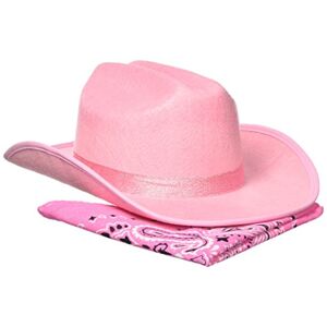 Aeromax Sombrero de vaquero junior con bandana, rosa brillante, juvenil