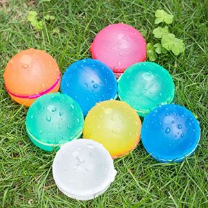 CRILEAL 8 globos de agua reutilizables, llenado rápido para juego de lucha acuática, fiesta de verano, globos de agua recargables para niños y adultos a batalla acuática, varios colores