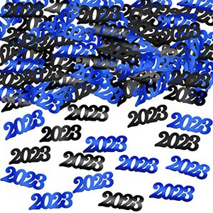 KatchOn Confeti de graduación negro y azul 2023 – Paquete de 1.8 onzas   Confeti 2023 para decoraciones de graduación azul y negro 2023   Decoraciones de clase de 2023 azul y negro   Decoraciones de fiesta de graduación 2023