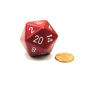 Chessex Dice Jumbo d20 Counter Opaque 34mm Dice: Red with White