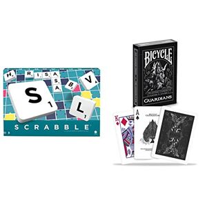 Mattel Scrabble Original + Guardians-Novelty, Corp Bicycle Modelo Baraja De Póker Juegos Cartas, Varios, Póquer Paquete De 56