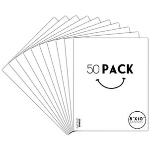 ART , Pack of 50, 8x10 Inch White Backing Boards ART , Pack of 50, 8x10 Inch White Backing Boards